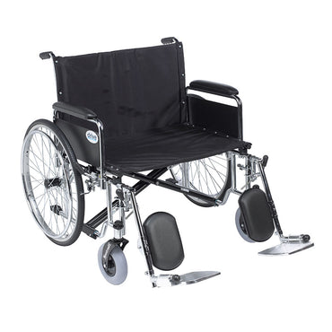 Drive Medical STD26ECDFA-ELR Sentra EC Heavy Duty Extra Wide Wheelchair, Detachable Full Arms, Elevating Leg Rests, 26" Seat